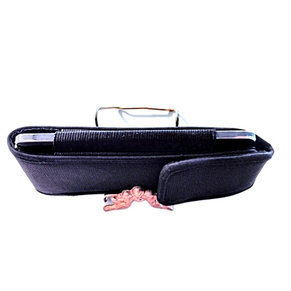 Men's Black Canvas Phone Case/Belt Holster ~ Detachable Strap ~ Expandable Sides - Picture 9 of 10